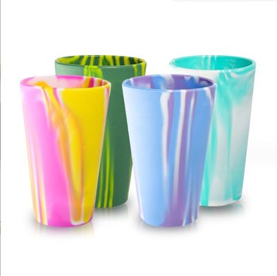 BPA 무료 음료 컵 여행 및 캠핑을위한 사용자 지정 로고 실리콘 컵