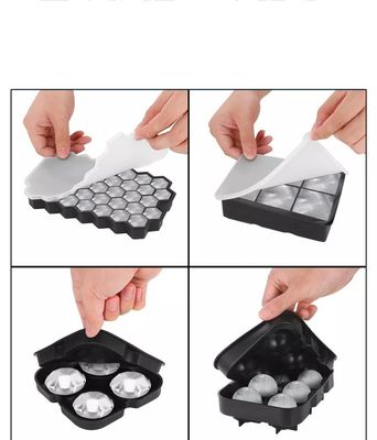 6-홀 둥근 얼음 공 곰팡이 꿀벌 퀘어 얼음 트레이와 다이아몬드 얼음 큐브 트레이