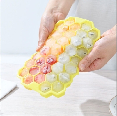 지속가능한 아이스크림 제조업자 핫 폴더블 37 구멍 꿀집 실리콘 아이스 트레이 뚜??