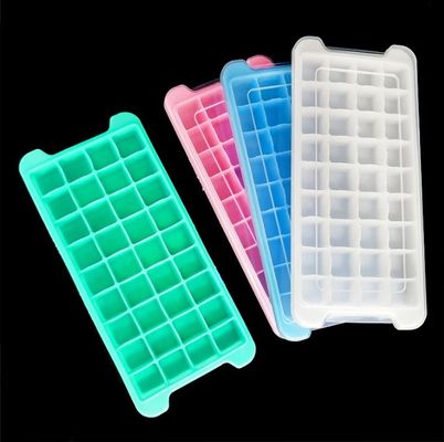 식품 등급 24 36 평방 아이스 큐브 플라스틱 PP 및 PP 덮개와 함께 실리콘 곰팡이