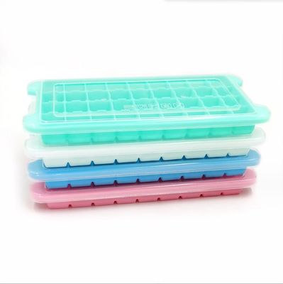 식품 등급 24 36 평방 아이스 큐브 플라스틱 PP 및 PP 덮개와 함께 실리콘 곰팡이