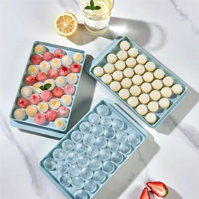 냉장고용 플라스틱 둥근 아이스큐브 트레이 미니 서클 아이스큐브 메이커 곰팡이 도착