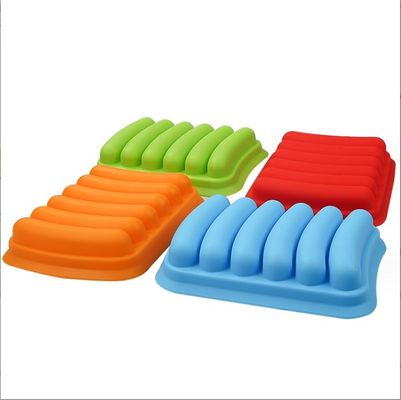 케이크 도구 식품 등급 DIY 재사용 할 수 있는 실리콘 소시지 만드는 곰팡이 6 구멍 핫도그 베이킹 곰팡이