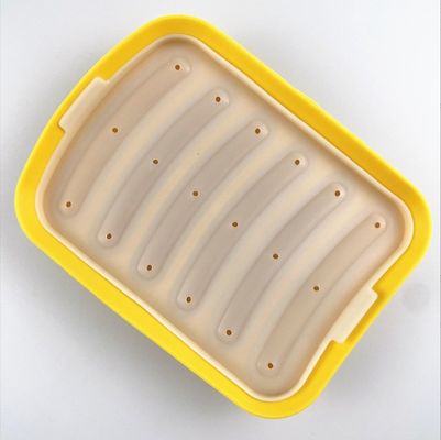 케이크 도구 식품 등급 DIY 재사용 할 수 있는 실리콘 소시지 만드는 곰팡이 6 구멍 핫도그 베이킹 곰팡이