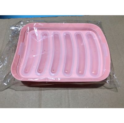 케이크 도구 식품 등급 DIY 재사용 할 수 있는 실리콘 소시지 만드는 곰팡이 6 구멍 핫도그 베이킹 곰팡이