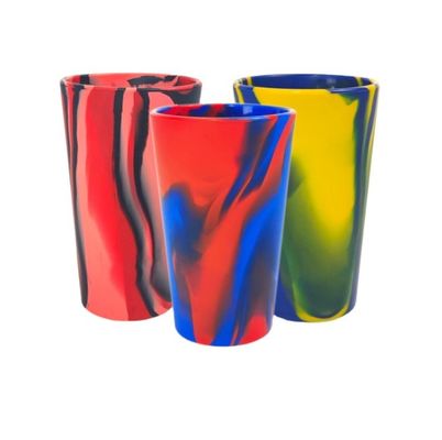 재사용 할 수 있는 실리콘 식수 커피 컵 뚜?? 과 빨대 600ml 용량