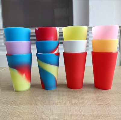 식품 등급 실리콘 480ml 티 염색 실리콘 텀블러 컵