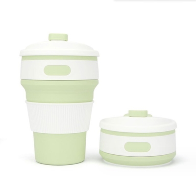 선물과 야외 애호가들을 위한 편리한 350ml 접이식 실리콘 커피컵