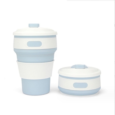 선물과 야외 애호가들을 위한 편리한 350ml 접이식 실리콘 커피컵