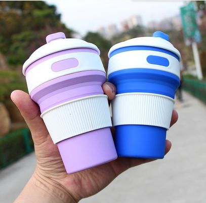 야외 스포츠용 실리콘 접이식 물컵 휴대용 여행 커피 접이식 컵