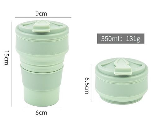 350ml 부피 식품 등급 접이식 실리콘 스포츠 물병 사용자 지정 로고