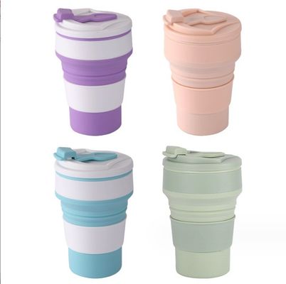 미국 스타일 접이식 여행 스포츠 머그 접이식 실리콘 컵 디자인