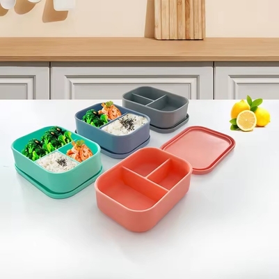 재사용 가능한 BPA 무료 실리콘 벤토 점심 상자 학교 어린이 음식 보관 용기